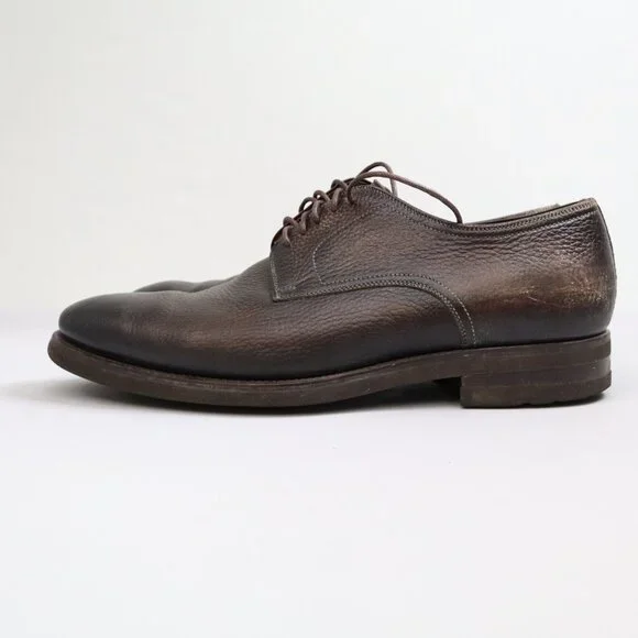 MAGNANNI FLEX Leather Brown Pebbled Leather Oxford Size‎ 9.5 M Spain LONG Laces